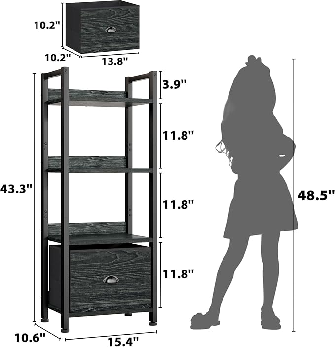 Furologee 4 Tier Bookshelf - Image 3