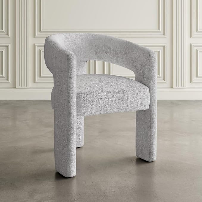 Jofran Gwen Jacquard Upholstered Accent Chair, Modern Luxury Plush Sculptural - Image 8
