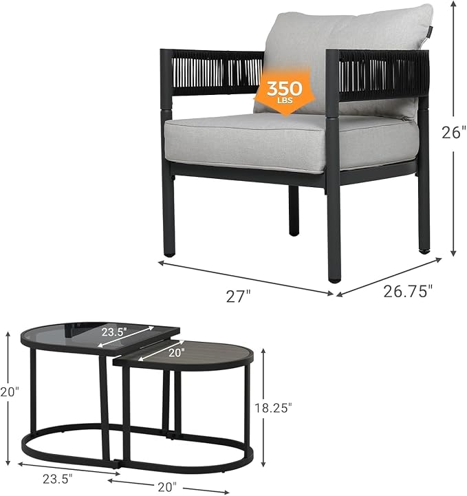 Grand patio 4-Piece Outdoor Conversation Set - Image 6