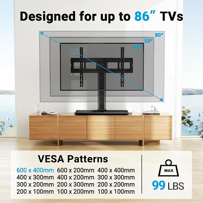 PERLESMITH Swivel Universal TV Stand Mount - Image 2