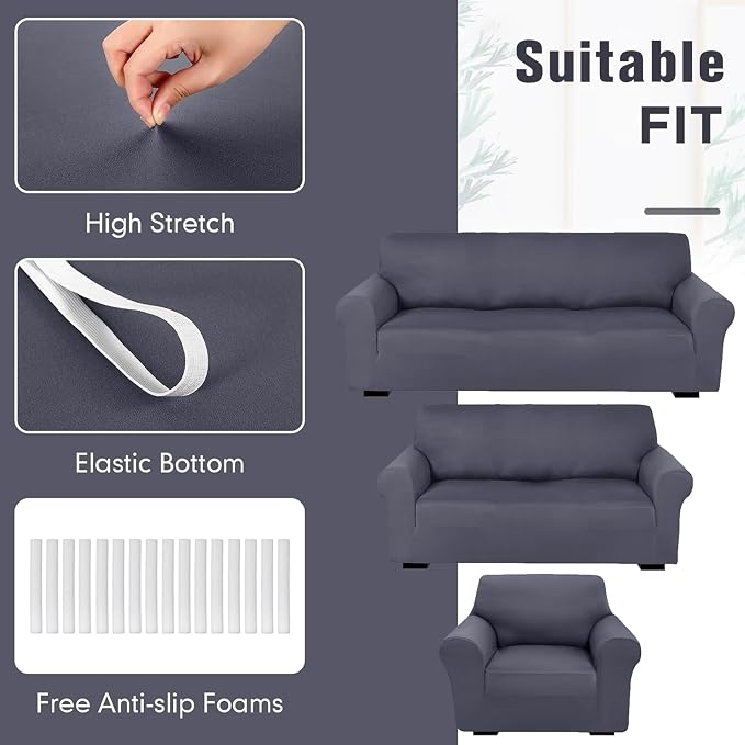 Peryiter 3 Pcs Couch and Loveseat Covers Set Sofa Cover - Image 5