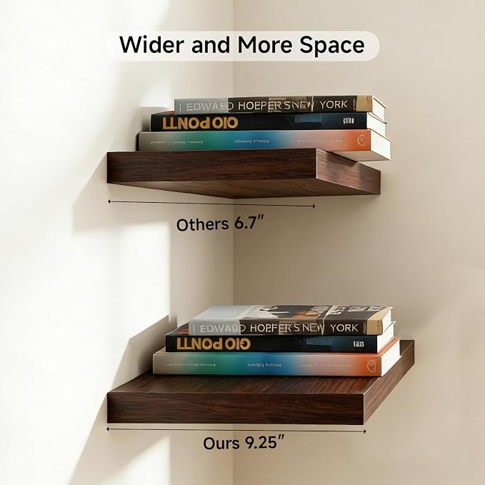 31.5in Floating Shelves for Wall, Wall Mounted Shelves for Decor Storage Set of - Image 4