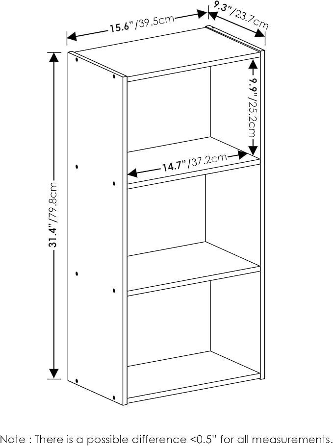 Furinno Luder 3-Tier Open Shelf Bookcase, Light Blue/White - Image 3