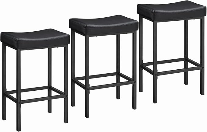 HOOBRO Bar Stools, Counter Height Bar Stools, Saddle Stools, 24.8" Barstools by HOOBRO
