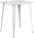 Flash Furniture Nolan Commercial Grade 31.5" Square White Metal Indoor-Outdoor by FlashFurniture