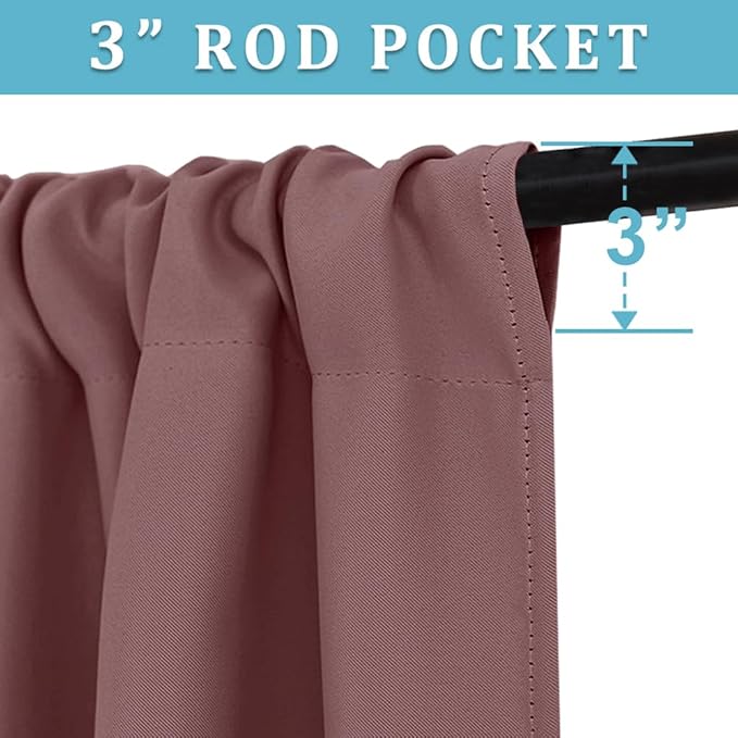 RYB HOME Blackout Privacy Bathroom Window Curtains, Short Thermal Insulated - Image 2