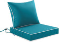 MIULEE Teal Outdoor Seat Cushion 24x24 Inch Waterproof & 3 Year Fade Resistant by MIULEE
