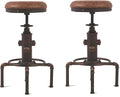 Topower Antique Vintage Industrial Barstool PU Leather Water Pipe Fire Hydrant by Topower