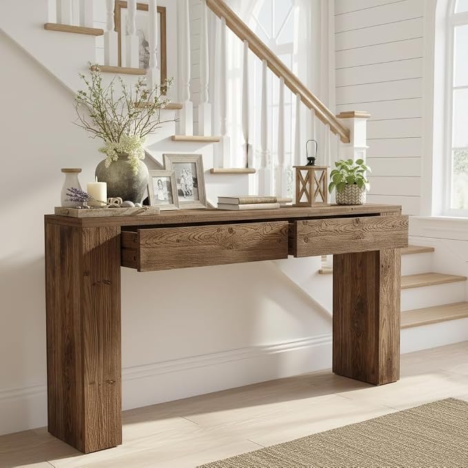 LITTLE TREE Solid Wood 63 Inches Console Table - Image 3