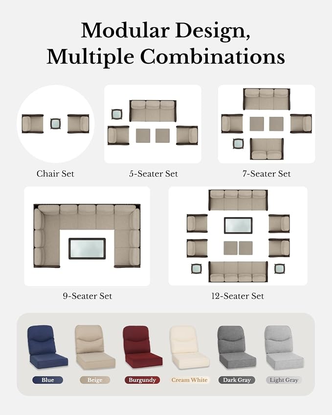 HILLGA Luxury High Back Patio Furniture Set - Image 8