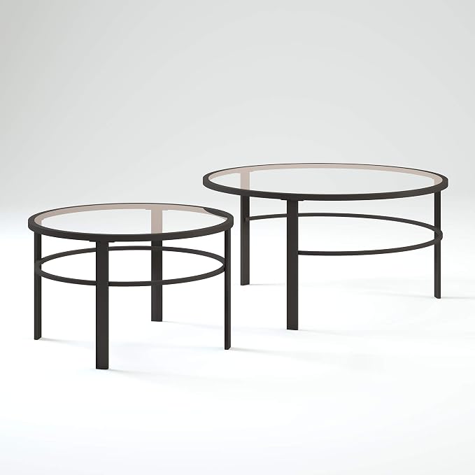 Henn&Hart Round Nested Coffee Table in Blackened Bronze, Coffee Table coffee - Image 16