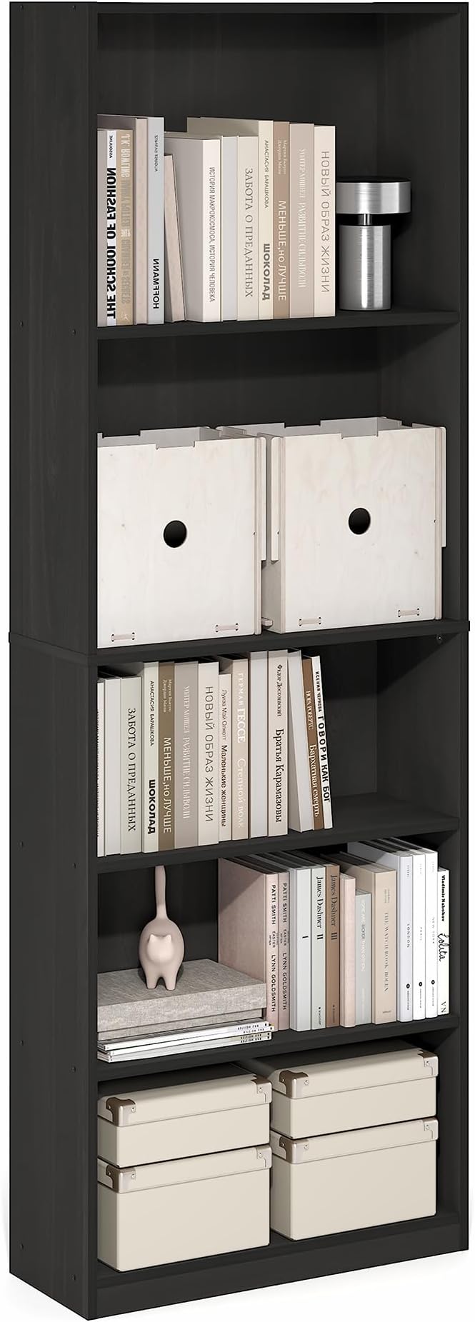 Furinno Jaya Book Shelf, 5-Tier Tall Book Shelf, Bookcase by Furinno-FitsYourSpaceFitsYourBudget