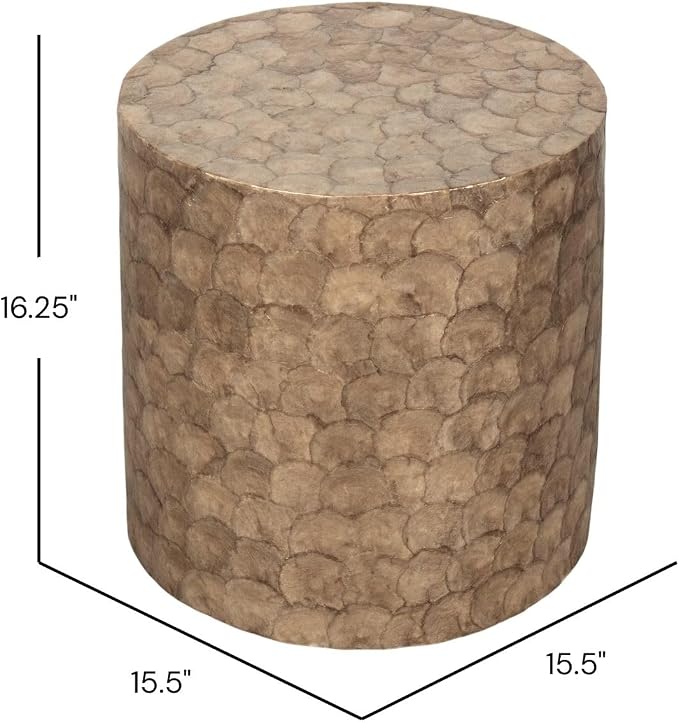 East at Main Capiz Shell Side Table – Tea Brown Accent Table, Small Decorative - Image 2