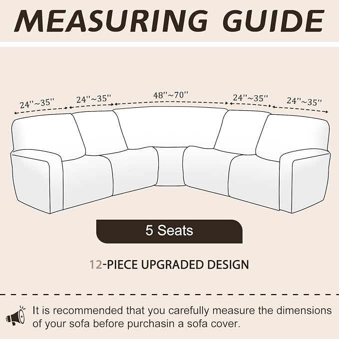 Arfntevss Sectional Recliner Couch Covers Velvet Corner Sectional Sofa Cover - Image 2