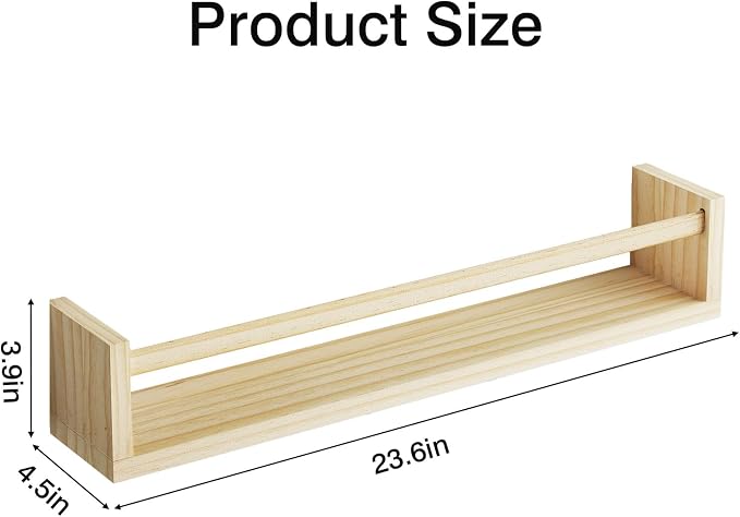 Fixwal Nursery Book Shelves, 23.6 Inch Floating Bookshelves - Image 2
