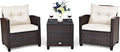 HAPPYGRILL 3 Pieces Patio Conversation Set, Outdoor Furniture Set PE Rattan by HAPPYGRILL