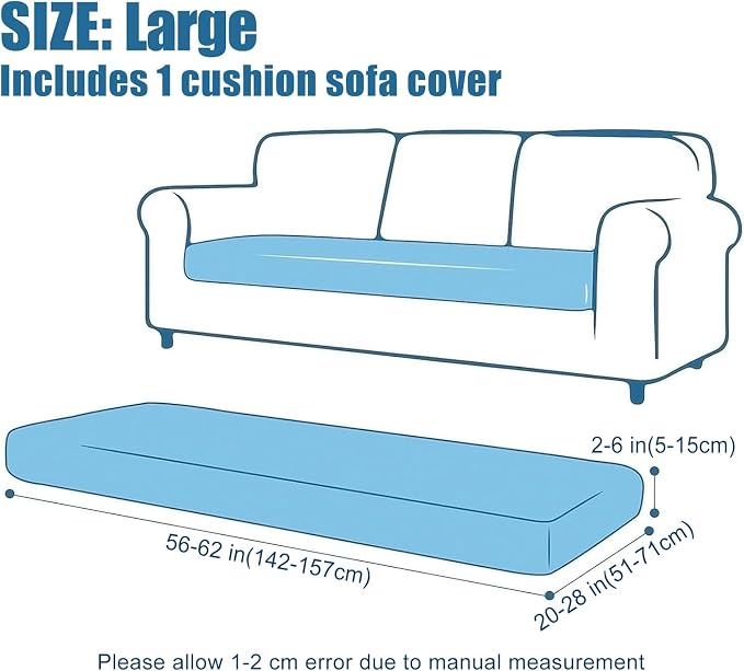 Smiry Waterproof Couch Cushion Covers, Stretch Jacquard Thick Sofa Cushion - Image 6