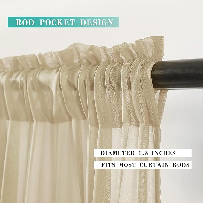 MIULEE Short Sheer Curtains 30 Inch Length - Image 2