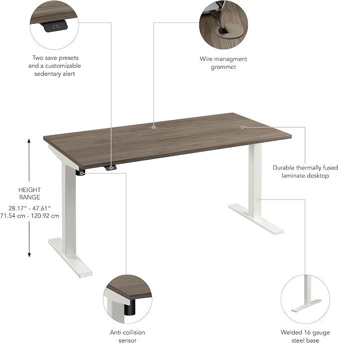 Bush Business Furniture 60-inch Electric Height Adjustable Standing Desk - Image 7