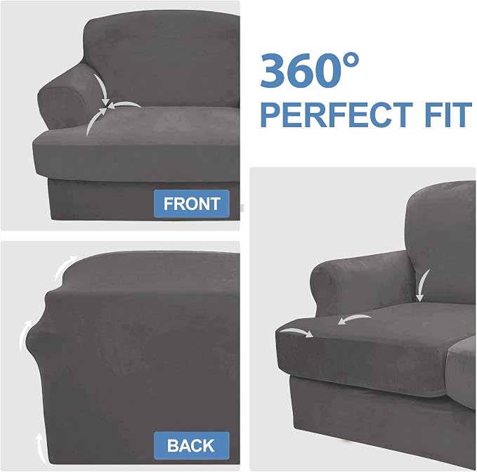 CUCRAF Cushion Sofa Cover 4 Piece Slipcovers, Soft Thick Velvet Couch Cover - Image 6