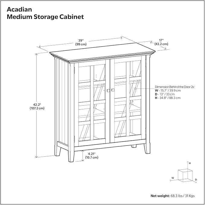 SIMPLIHOME Acadian Storage Cabinet - Image 3