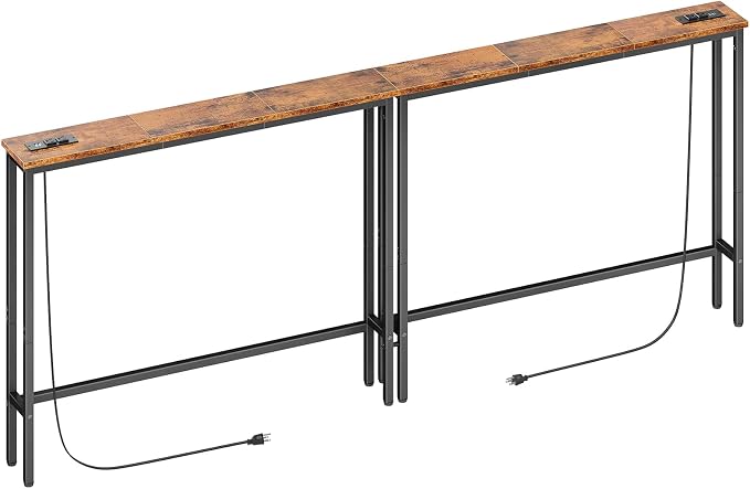 ELYKEN 2 Pack 5.9" Narrow Console Sofa Table by ELYKEN