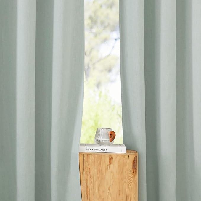 NICETOWN Sage Green Thick Linen Curtains 72" Length, Grommet Privacy Window - Image 5