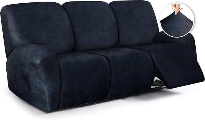 ANARACHON Leather Look Recliner Couch Cover, 8-Pieces Stretch Recliner Sofa by ANARACHON