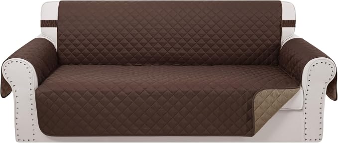 Reversible 4 Seater Sofa Cover 91 Inch Large Couch Cover Furniture Protector by LuxshareHome