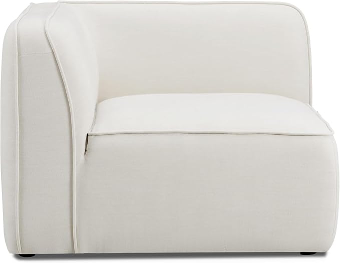 Pemberly Row Upcycled Linen Corner Chair, Sand Finish, Modular Eco-Friendly - Image 3