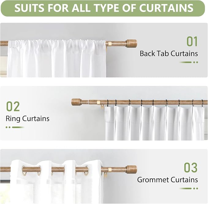 5/8” Diameter Curtain Rods 30-90 Inch, - Image 7