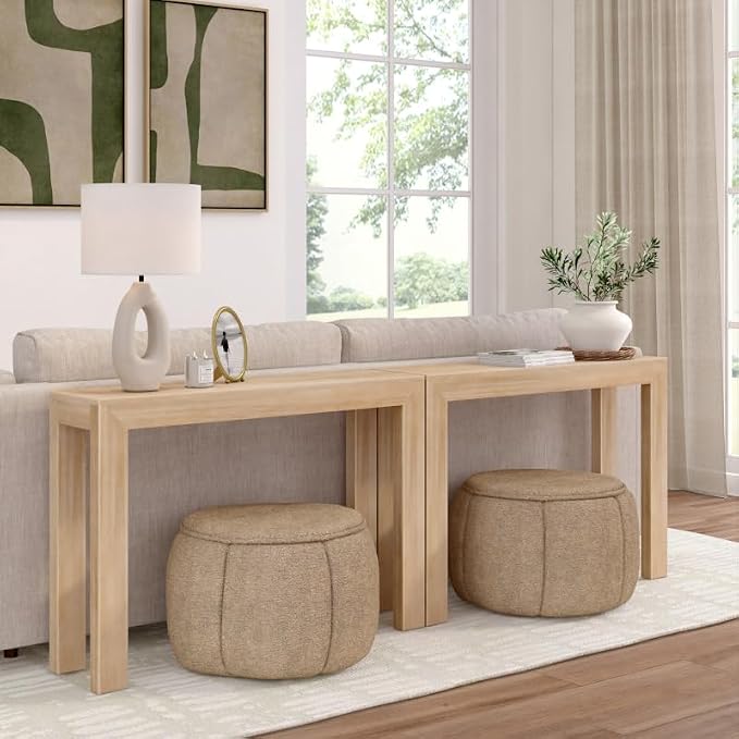 Plank+Beam Modern Solid Wood Console Table, 46 Inch, Sofa Table, Narrow - Image 6