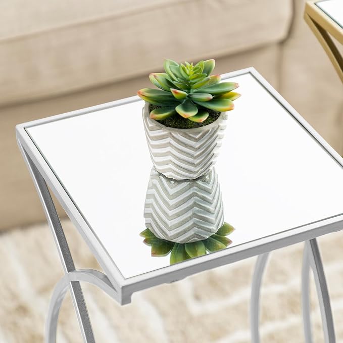 Glitzhome Nesting Side Tables, Coffee Tables Decorative Accent Tables - Image 8