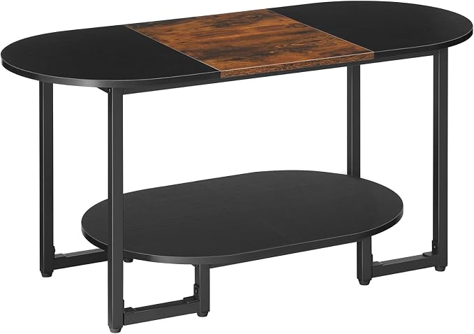 HOOBRO Coffee Table for Living Room, Oval Small Coffee Table - Image 9