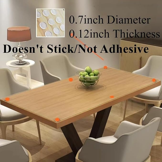 Extremely Soft Clear Glass Table Top Anti Slip Bumper Pads Non-Adhesive Rubber - Image 2