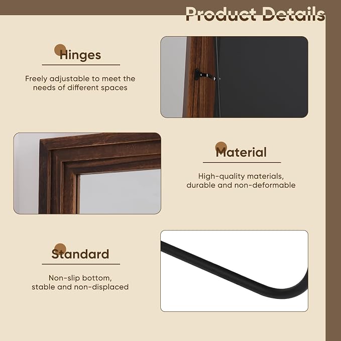 Full Length Mirror, Oversized Stand Up Mirrors Large Wall Mirrors, Wall Mounted - Image 5