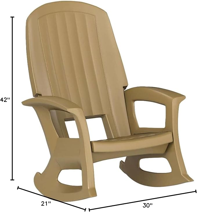 Semco Rockaway Heavy-Duty Outdoor Rocking Chair w/Low Maintenance All-Weather - Image 2