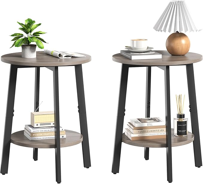 sthmec Side Table Set of 2, Small Round End Table by Unknown