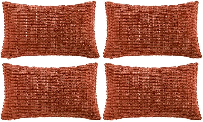 Fancy Homi 4 Packs Boho Burnt Orange Fall Decorative Throw Pillow Covers 12x24 by Fancy+Homi
