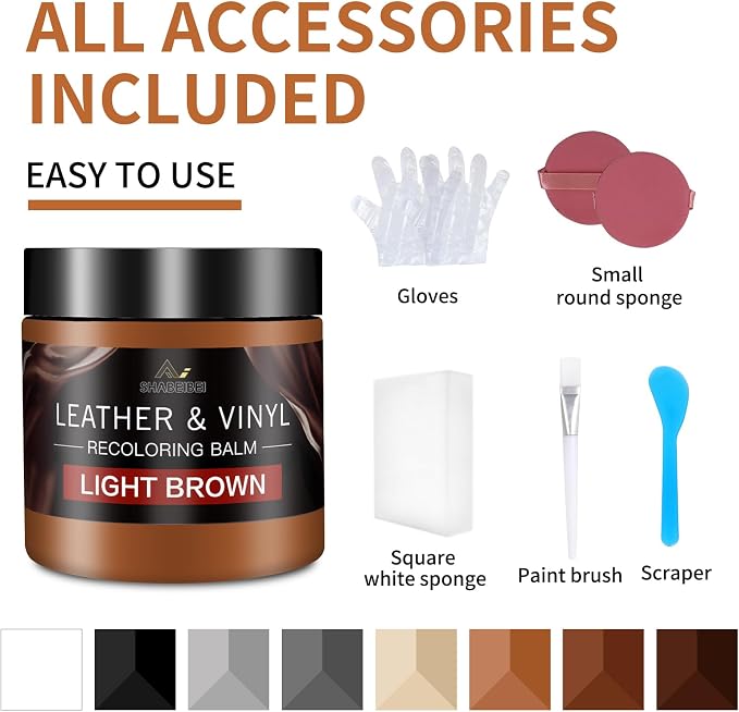 Leather Recoloring Balm with 100ml Mink Oil, Light Brown Leather Repair Kit and - Image 6