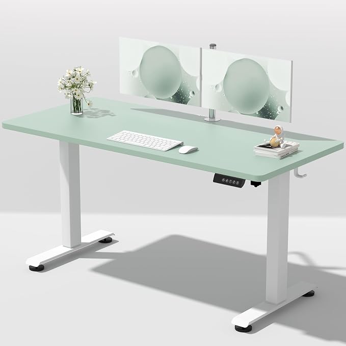 Veken 55 Inch Large Electric Standing Desk, 4 Memory Heights Adjustable by Veken
