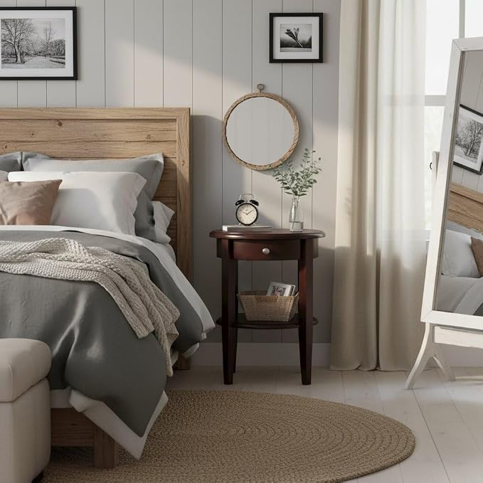 Furnifact Farmhouse End Table Solid Wood - Image 8