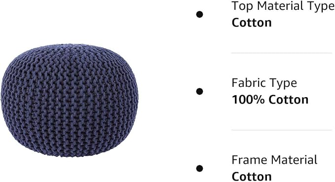 REDEARTH · Round Pouf Foot Stool Bean Bag Ottoman - Image 9