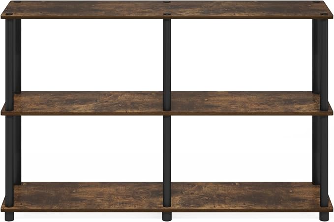 Furinno Turn-N-Tube Storage Shelves, 3-Tier 47.4 Wide Book Shelf, Corner Shelf - Image 6