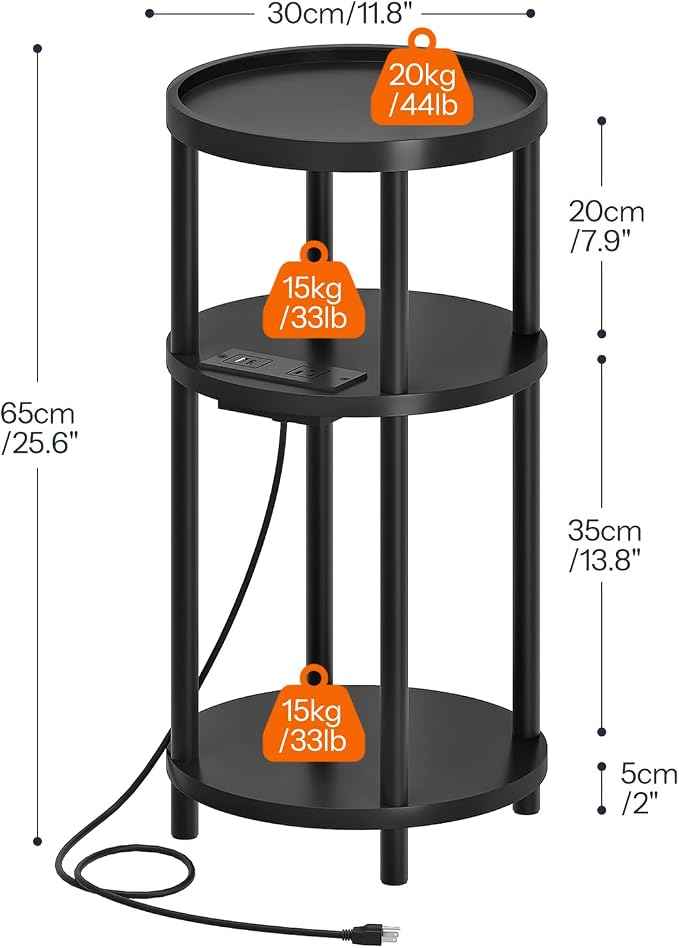 HOOBRO Set of 2 Small Round Side Tables - Image 3