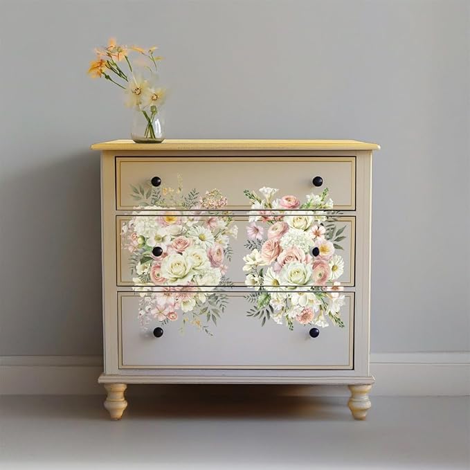 6 Sheets Vintage Flower Rub on Transfer Life in Full Bloom Furniture Transfers - Image 6