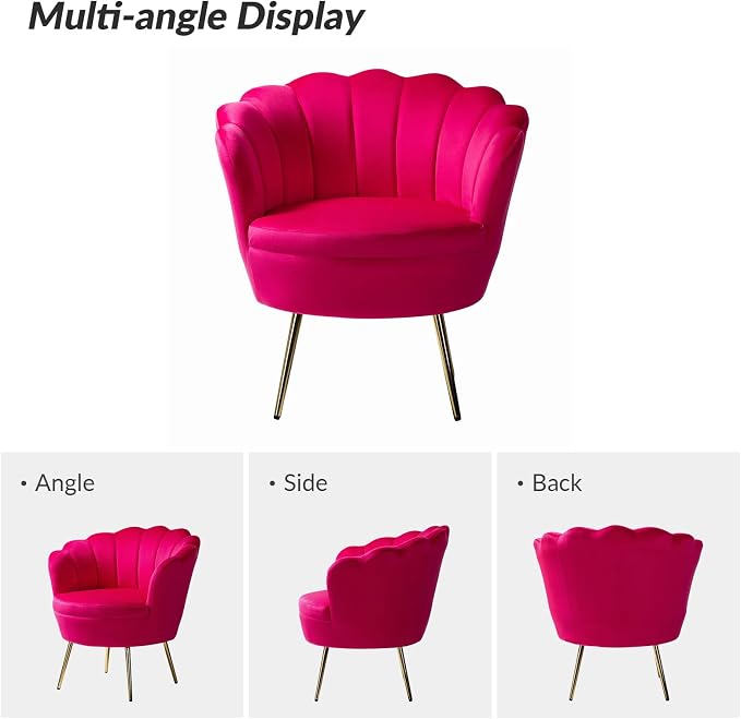 HULALA HOME Modern Velvet Accent Chair - Image 3