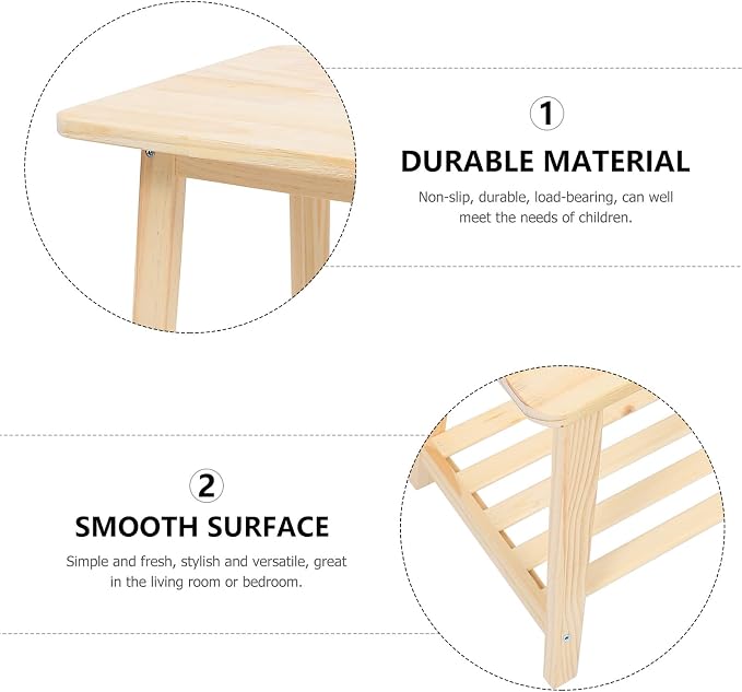 PRETYZOOM Nordic Style Small Solid Wood Sofa Side Table Living Room Coffee - Image 7