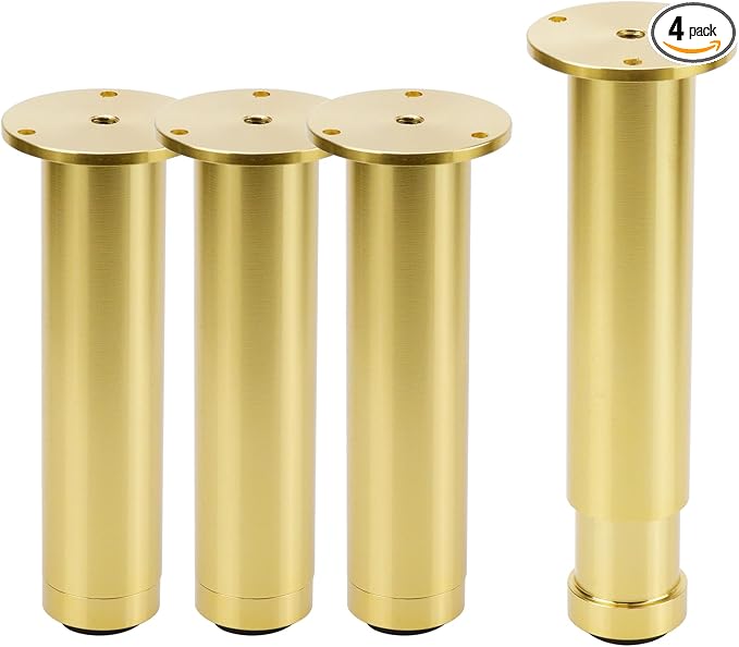4 Pcs Gold Adjustable Sofa Legs Metal Modern Furniture Legs by UTALIND