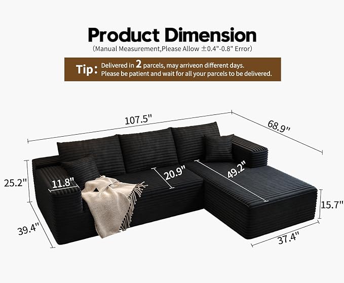 107.5" Cloud Modular Sectional Sofa Couch - Image 2
